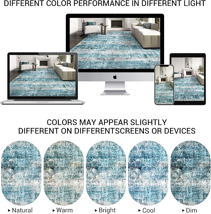 LEPEII 8x10 Area Rugs, Machine Washable Low Pile Rugs - Image 2