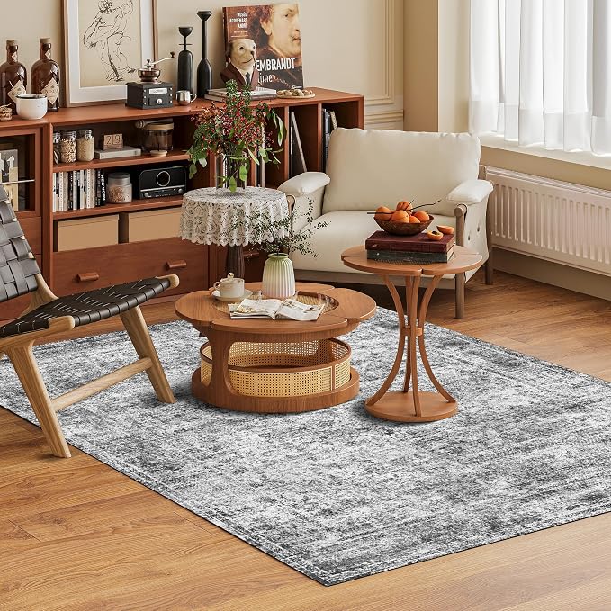 Washable Area Rug 3' x 5 ' Vintage Traditional Persian Mat - Image 2