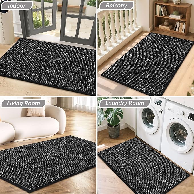 BEQHAUSE Dirt Trapper Door Mat 36" x 60", Non-Slip Washable Doormats, Low - Image 8
