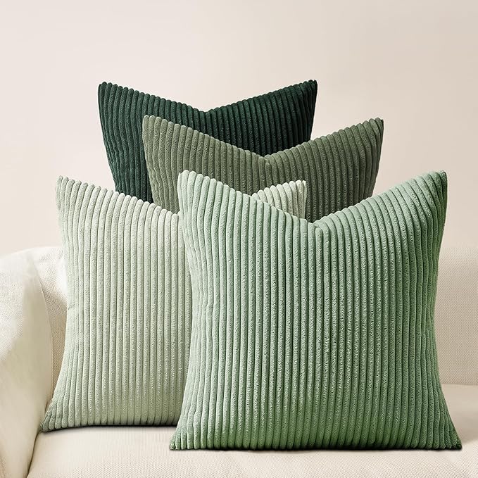 Topfinel LightGreen Couch Throw Pillows Covers 24x24 Inch Set of 4, Olive by Topfinel