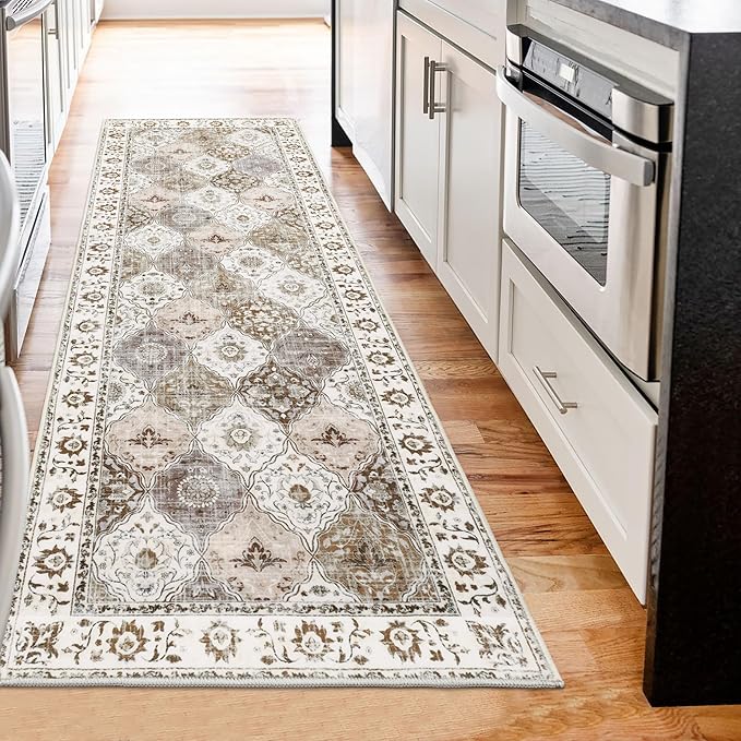 HEBE Hallway Runner Rug 2'x6' Washable Vintage Distressed Area Rugs Non Slip - Image 6