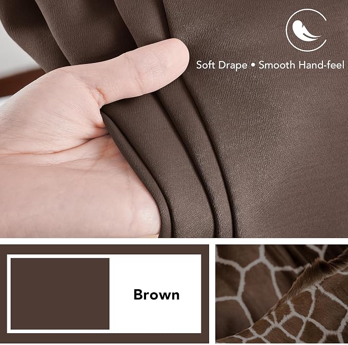 Deconovo Blackout Curtains, Thermal Insulated, W70 x L84 2 Panels, Back Tab - Image 7