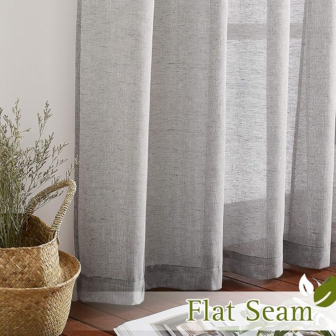 NICETOWN Sheer Curtains Open Linen Blend - Image 7
