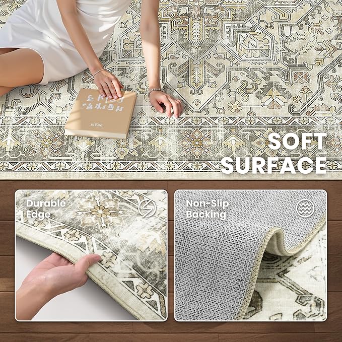 zesthome 6x9 Area Rug, Super Soft Washable Rugs - Image 6
