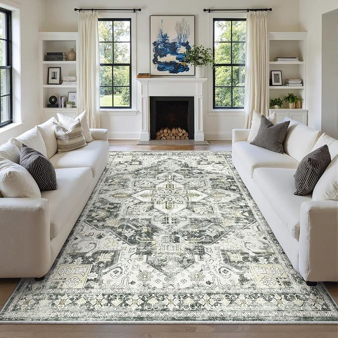 zesthome 9x12 Area Rugs, Stain Resistant Washable Rug, Ultra-Thin Rugs by Zesthome