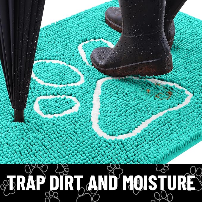 Smiry Dog Door Mat for Muddy Paws, Absorbent Dirt Trapper Non Slip Quick Dry - Image 2