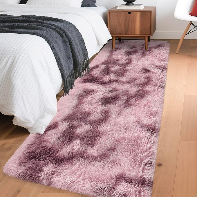 Tie-Dyed Blush 2x6 Machine Washable Runner Rugs by JiaoBaba
