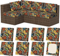 8Pcs Stretch Patio Cushion Covers, Outdoor Couch & Sofa Replacement Slipcovers by VORSHAPE