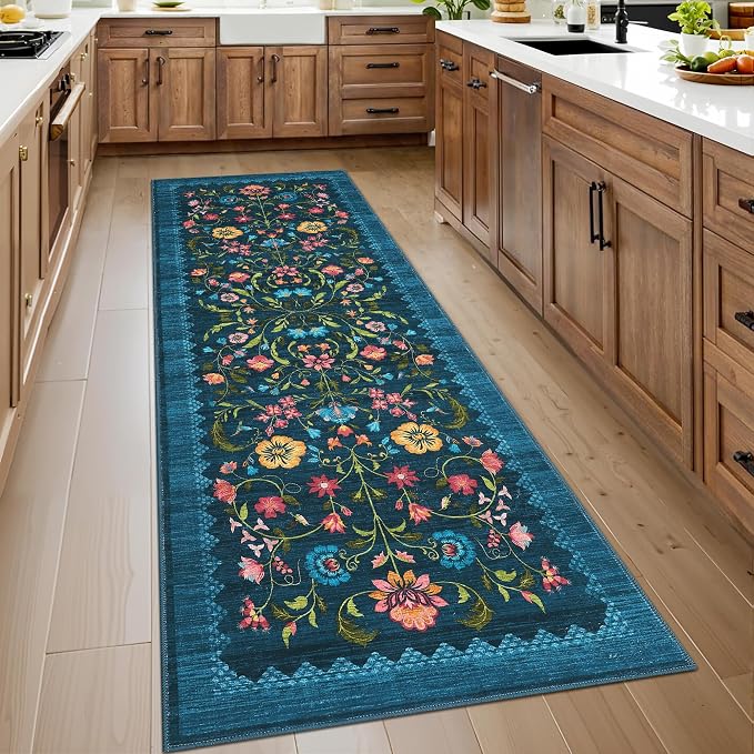 GarveeHome Floral Rug 2.5x10 Runners by GarveeHome