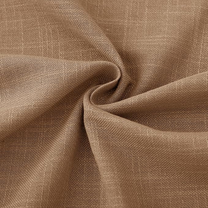 Brown Curtains for Living Room Back Tab Modern Farmhouse Semi Sheer Curtains 96 - Image 6