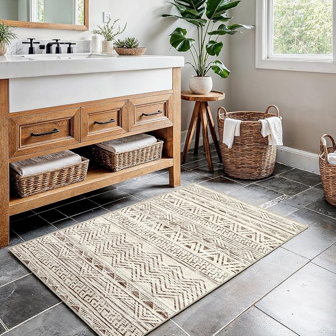 2x3 Washable Entryway Area Rug: Moroccan Small Runner Rug - Image 4