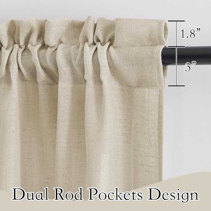 RYB HOME Curtain Tier and Swag Set, Privacy Sheer Curtains Window Treatment - Image 3