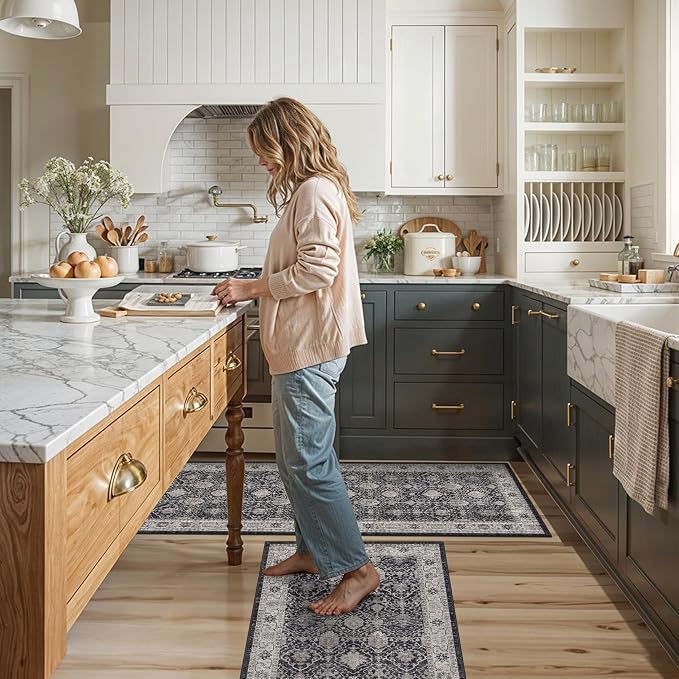 Kitchen Sink Rugs Set 0f 2: Washable Non-Slip Hardwood Floor Mat - Image 2