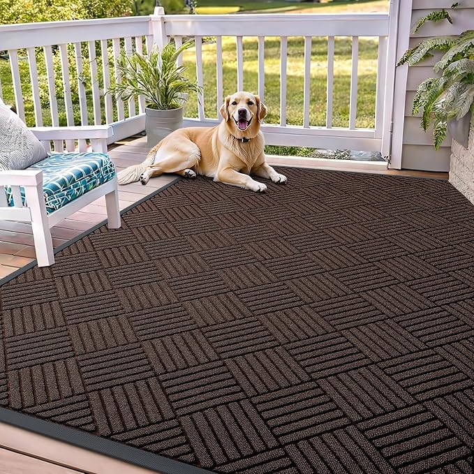 OLANLY Front Door Mat Outside Entrance 71x47, Heavy Duty Sturdy Natural Rubber by OLANLY