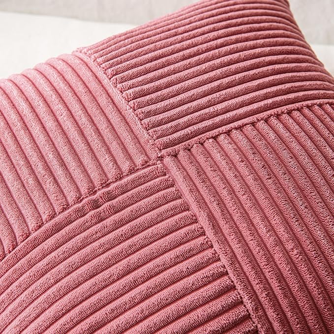 MIULEE Cranberry Red Decorative Throw Pillow Covers 18x18 Inch - Image 2