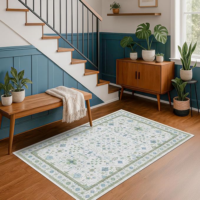 Blue and Green 4x6 Rugs for Small Living Room - Image 3