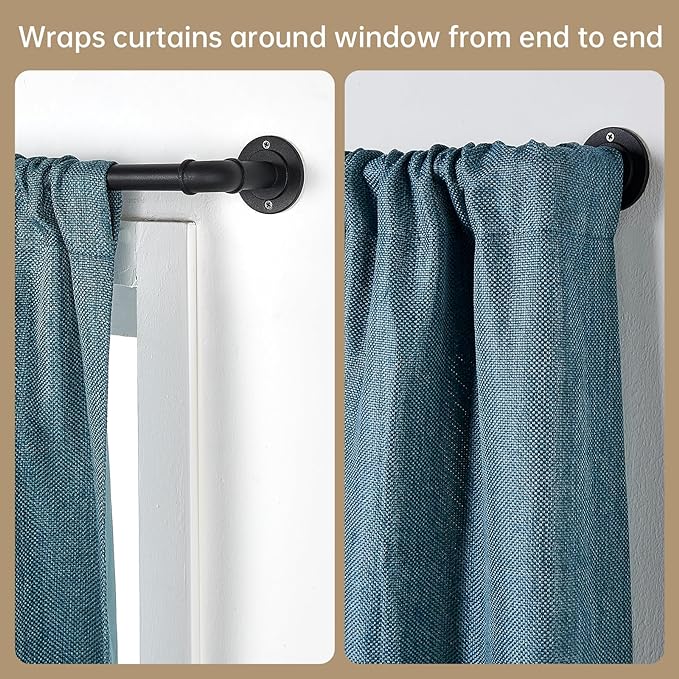 Industrial Curtain Rods for Windows 48 to 84 Inches, for Indoor and Outdoor - Image 5