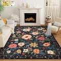 DUKINO 8x10 Area Rugs, Floral Washable Living Room Rug Non Slip, Stain Resistant by DUKINO