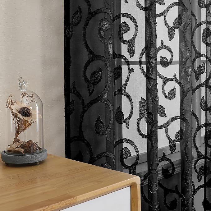 OWENIE Furman Extra Long Sheer Curtains 96 inches Long - Image 2