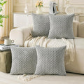 Set of 4 Grey Decorative Throw Pillow Covers 26x26 Inch Corduroy Pillow Covers by Cozoomy