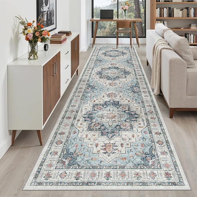 Madane Hallway Rug 3x10, Kitchen Rugs Washable Entryway Rug Vintage Kitchen - Image 4