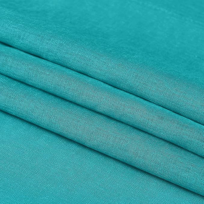 DWCN Turquoise Sheer Curtains for Kitchen Windows - Image 6