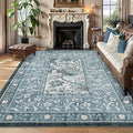 GarveeHome Provence Misty Blue 6x9 Area Rugs, Botanical Grove Vintage by GarveeHome