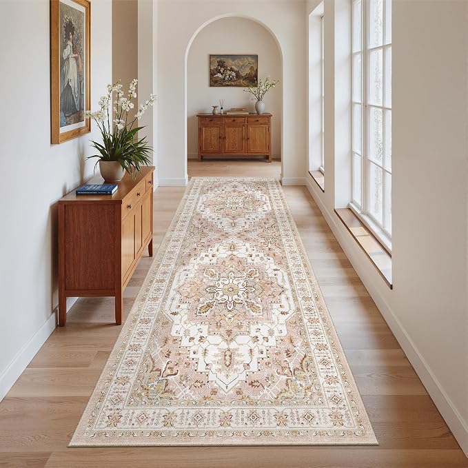 Madane Runner Rug 2'6''x8' Kitchen Runner, Hallway Runner Printed Vintage - Image 5