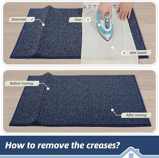 BEQHAUSE Dirt Trapper Door Mat 20" x 32", Non-Slip Washable Doormats, Low - Image 9
