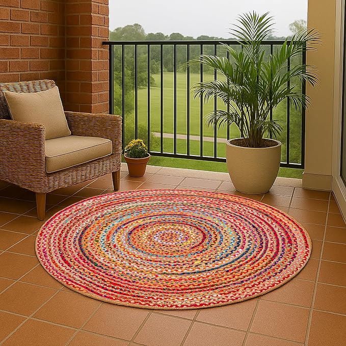 Hausattire Bohemian Braided Rug 5' Round - Image 6