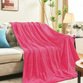 inhand Hot Pink Fleece Twin Blanket, Lightweight Leaves Pattern Fuzzy Blanket by inhand