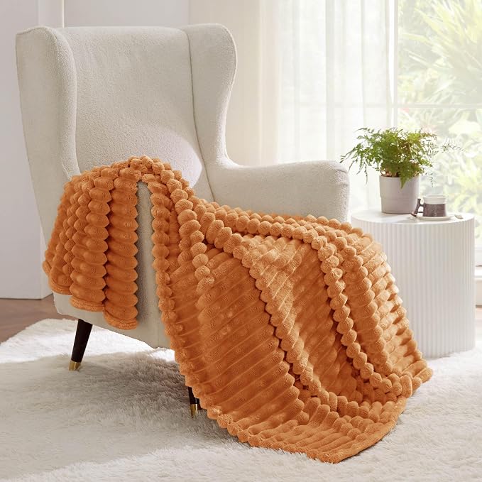 Bedsure GentleSoft Orange Twin XL Blanket - Image 7