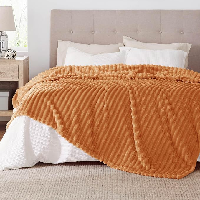Bedsure GentleSoft Orange California King Size Blanket - Image 8