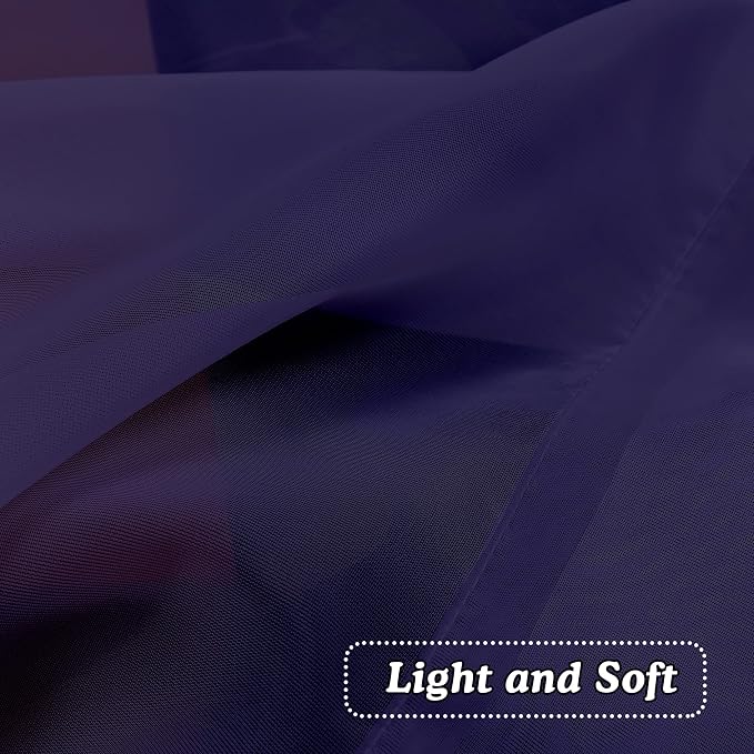 OVZME Purple Sheer Curtains 108 Inches Long, Light Filtering Semi Transparent - Image 5