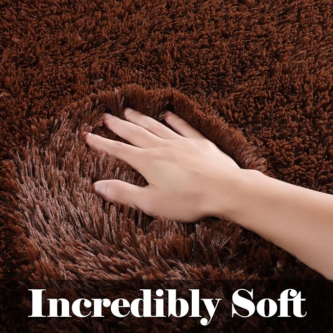 ONASAR Brown 6x9 Area Rugs for Living Room Bedroom, Large Fluffy Bedside Throw - Image 2