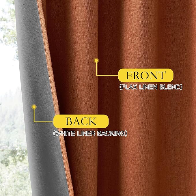 NICETOWN 100% Absolutely Blackout Linen Curtains - Image 5