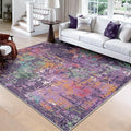 Washable Area Rugs Square 8ft Non-Slip Modern Abstract Soft by RELEANY