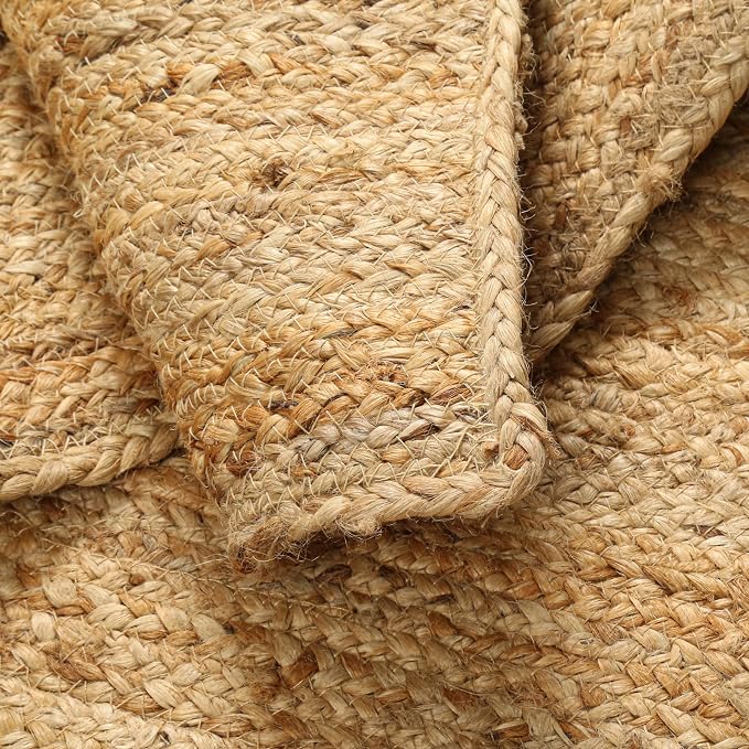 Hausattire Hand Woven Jute Braided Rug, Reversible Boho Entry Area Rugs - Image 4