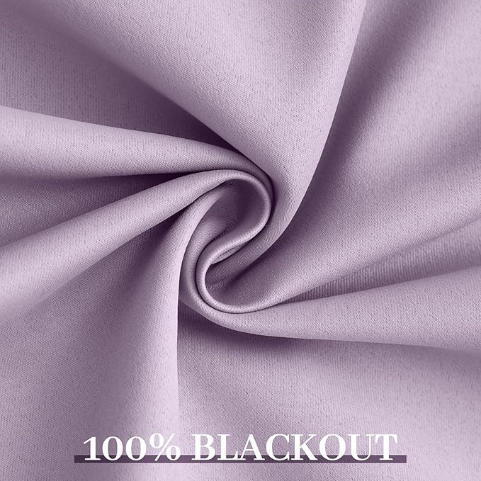 Yakamok Lilac 100% Blackout Curtains 96 Inches Long - Image 6