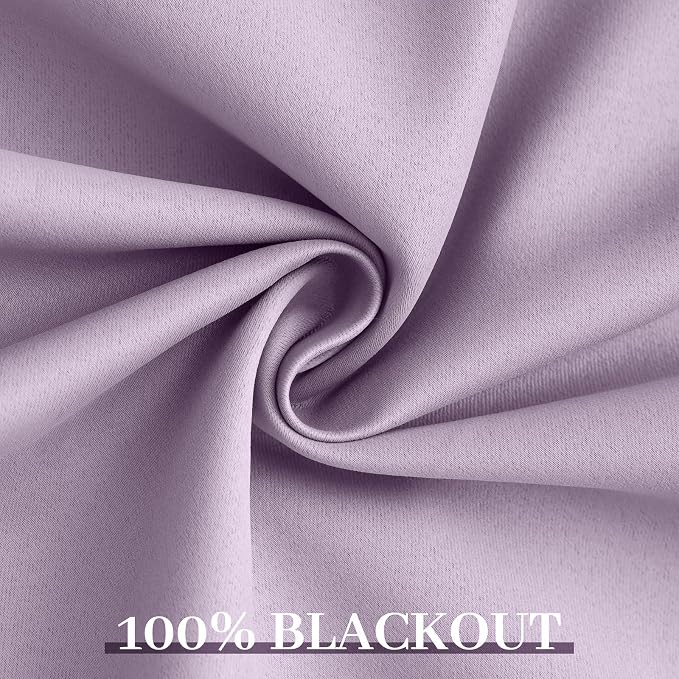 Yakamok Lilac 100% Blackout Curtains 72 Inches Long - Image 6