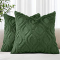 decorUhome Throw Pillow Covers 22x22 Inch Set of 2, Soft Plush Faux Wool Forest by decorUhome