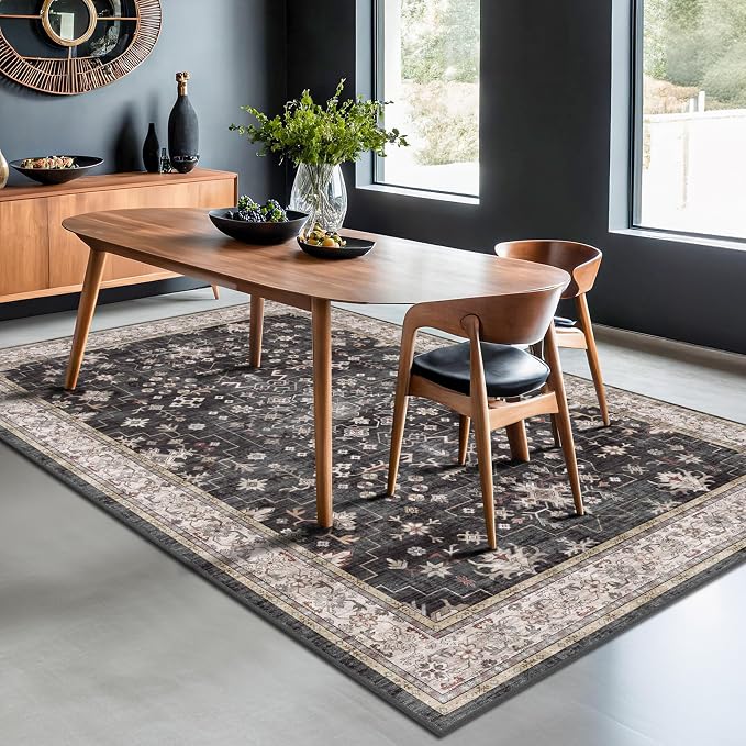 Black Modern Farmhouse 5x8 Area Rug - Image 6