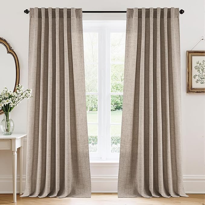 RYB HOME Linen Sheer Curtains and Drapes by RYBHOME