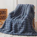 COOVA Faux Fur Throw Blanket for Couch, Cozy Soft and Fuzzy Plush Rabbit Fur by COOVA