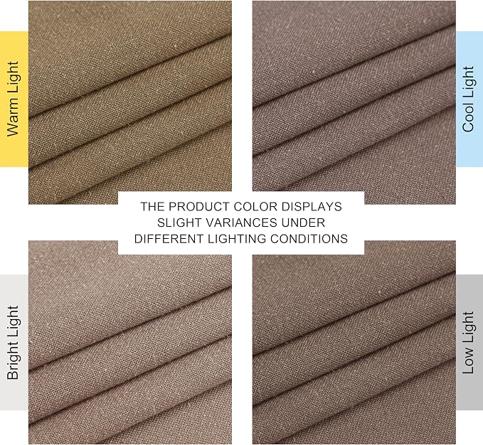 NICETOWN Linen Brown Curtains 96 inch Long, Grommet Privacy Added Thick Flax - Image 8