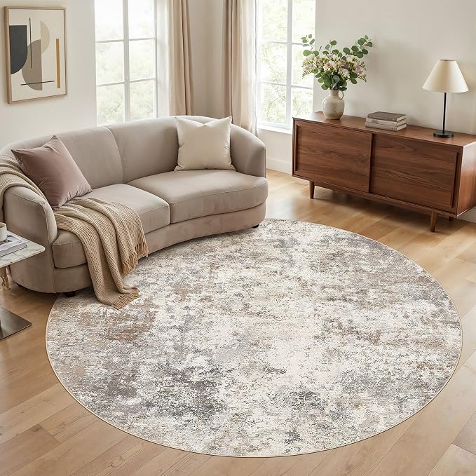 UERMEI 8ft Round Area Rug Living Room Rugs by UERMEI