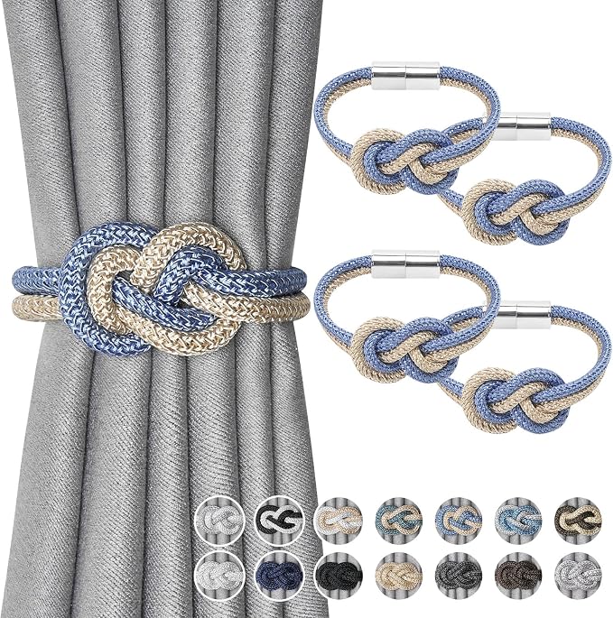 NICEEC 4 Pack Mini Magnetic Curtain Tiebacks Nordic Simple Style Drape Tie by NICEEC