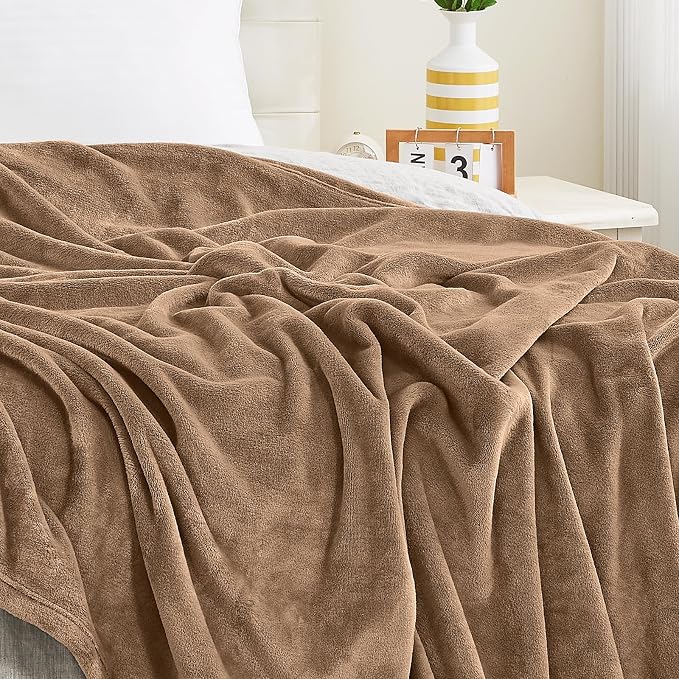 KMUSET Brown Throw Blanket Twin Size - Image 4