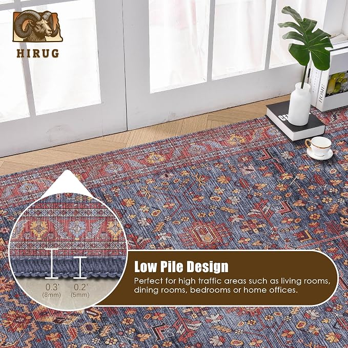 Washable Area Rug 4' x 6' Vintage Traditional Persian Mat - Image 5