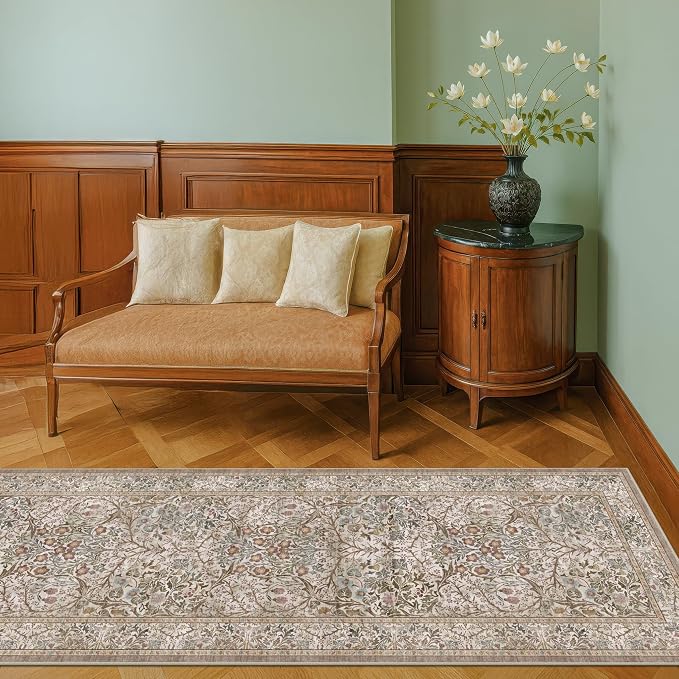 Hazo Haus Non Slip 2x10 Moss Green Hallway Runner - 10ft Long Runner Rugs - Image 3